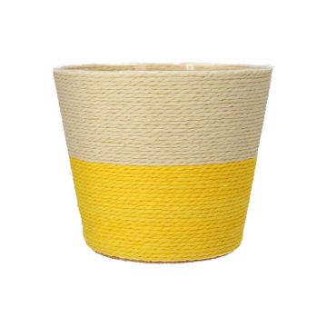 Cesta de flores NERIONKO DUO, beige-amarillo, 13cm, Ø15,5cm