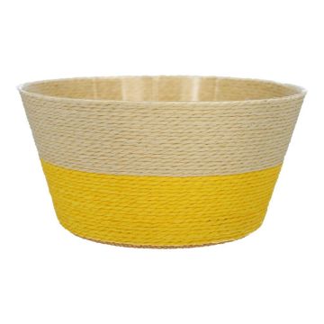 Cesta de flores NERIONKO DUO, beige-amarillo, 10cm, Ø19cm