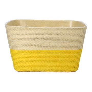 Cesta de flores NERIONKO DUO, beige-amarillo, 17,5x17,5x10cm