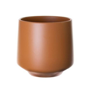 Cachepot ZIOKA en cerámica, caramelo mate, 20,8cm, Ø23,5cm
