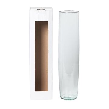 Florero de suelo de cristal MANRESA, transparente, 50cm, Ø11,5cm