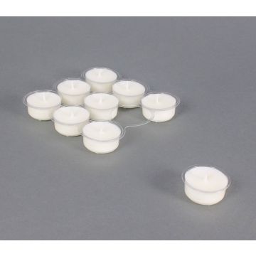 Velas de té MISSI, 9 unidades, blanco, 1,8cm, Ø4cm, 5h