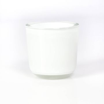 Pequeño recipiente para velas NICK, blanco, 8cm, Ø8cm
