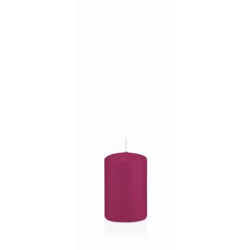Vela de pilar MAEVA, magenta, 8cm, Ø5cm, 18h - Made in Germany