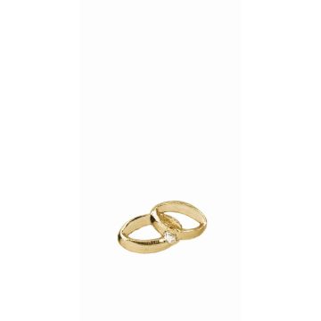 Adorno de cera «Alianzas de boda AKONY» con piedra, dorado brillante, 1,8 x 3,5 cm Adorno de cera «Alianzas de boda AKONY» con piedra, dorado brillante, 1,8 x 3,5 cm