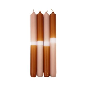 Velas de palo Dip Dye LISSITA, 4 unidades, salmón-cognac, 25cm, Ø2,3cm, 11h Velas de palo Dip Dye LISSITA, 4 unidades, salmón-cognac, 25cm, Ø2,3cm, 11h