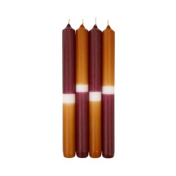 Velas de palo Dip Dye LISSITA, 4 unidades, burdeos-cognac, 25cm, Ø2,3cm, 11h Velas de palo Dip Dye LISSITA, 4 unidades, burdeos-cognac, 25cm, Ø2,3cm, 11h