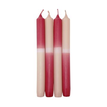 Velas de palo Dip Dye LISSITA, 4 unidades, frambuesa-crema, 25cm, Ø2,3cm, 11h Velas de palo Dip Dye LISSITA, 4 unidades, frambuesa-crema, 25cm, Ø2,3cm, 11h