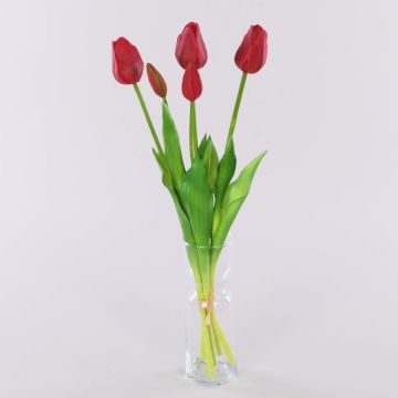 Ramo de tulipanes de tela LONA, rojo, 45 cm, Ø 15 cm
