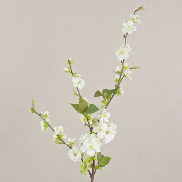Rama decorativa de cerezo en flor VALESKA, floración, blanco, 85cm
