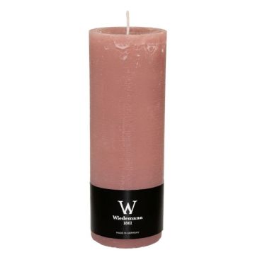 Vela de pilar AURORA, palo de rosa, 19cm, Ø10cm, 155h - Made in Germany