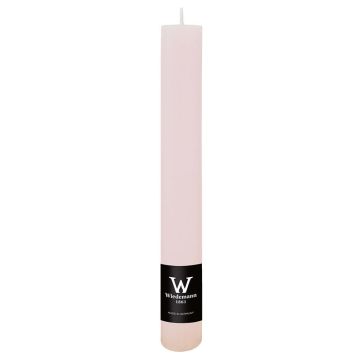 Vela cilíndrica AURORA, rosa claro, 20 cm, Ø 3,5 cm, 23 h - Fabricada en Alemania