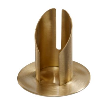Portavelas de latón CONSTANCE, para velas de aprox. Ø4 cm, acabado cepillado mate, dorado, 8 cm, Ø9 cm Portavelas de latón CONSTANCE, para velas de aprox. Ø4 cm, acabado cepillado mate, dorado, 8 cm, Ø9 cm