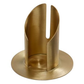 Portavelas de latón CONSTANCE, para velas de aprox. Ø5 cm, acabado cepillado mate, dorado, 9 cm, Ø10 cm Portavelas de latón CONSTANCE, para velas de aprox. Ø5 cm, acabado cepillado mate, dorado, 9 cm, Ø10 cm