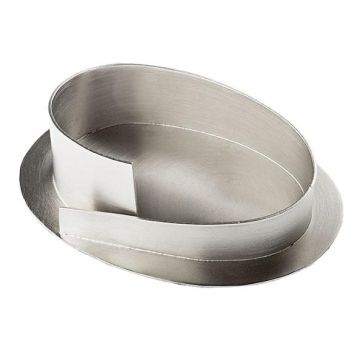 Portavelas ovalado de latón KATALEYA, para velas de aprox. 6 x 9 cm, acabado mate cepillado, color plata, 12 cm Portavelas ovalado de latón KATALEYA, para velas de aprox. 6 x 9 cm, acabado mate cepillado, color plata, 12 cm