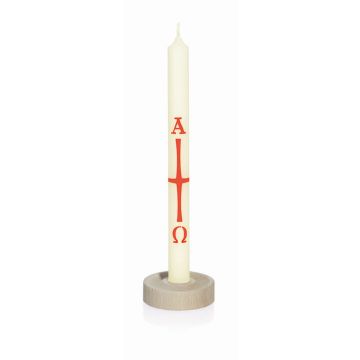 Candelabro de madera ANNERIKE para la vela de la Vigilia Pascual, color natural, 1,5 cm, Ø 5 cm Candelabro de madera ANNERIKE para la vela de la Vigilia Pascual, color natural, 1,5 cm, Ø 5 cm
