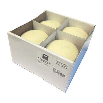 Vela flotante ORNELLA, marfil, 2,8cm, Ø8cm, 8h