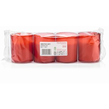 Luz de tumba JESENIA, 4 piezas, rojo-blanco, 5,9cm, Ø5cm, 25h