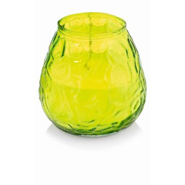 Farol MAYELA relleno de cera, verde manzana, 10,5cm, Ø10cm, 48h