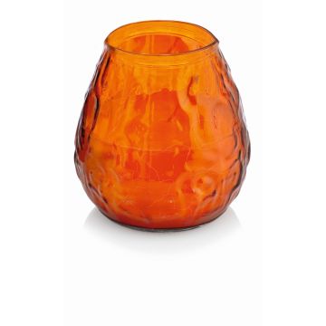 Farol MAYELA relleno de cera, mandarina, 10,5cm, Ø10cm, 48h