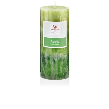 Vela perfumada rústica ASTRID, Fresh Apple, verde manzana, 13cm, Ø6,8cm, 60h