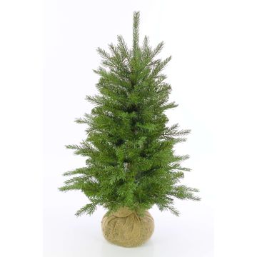 Árbol de Navidad de plástico WELLINGTON, saco de yute, con luces LED, 90cm, Ø65cm Árbol de Navidad de plástico WELLINGTON, saco de yute, con luces LED, 90cm, Ø65cm