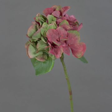 Hortensia de plástico CHIDORI, rojo-verde, 30cm, Ø13cm