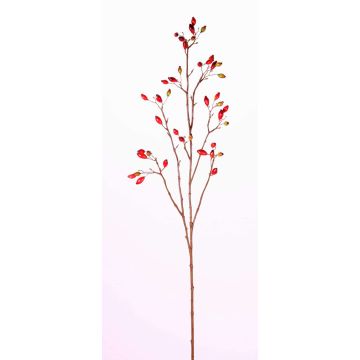 Rama de rosa sintética EDITH con frutos, roja, 110cm