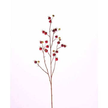 Rama de rosa silvestre de plástico GERDA con frutos, roja, 110cm