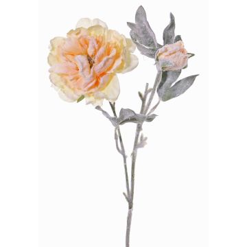 Peonía de plástico MALINE, nieve, salmón-amarillo, 60cm, Ø13cm Peonía de plástico MALINE, nieve, salmón-amarillo, 60cm, Ø13cm