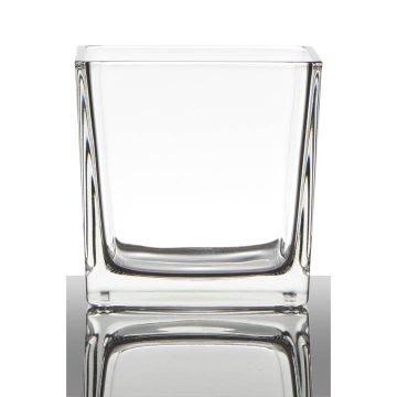 Maceta KIM EARTH, cubos/cuadrado, transparente, 12x12x12cm