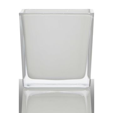 Portavelas KIM EARTH, cubos/cuadrado, blanco, 8x8x8cm