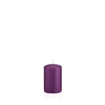 Vela votiva / vela de pilar MAEVA, violeta, 8cm, Ø5cm, 18h - Hecho en Alemania