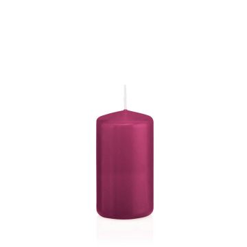 Vela votiva / vela de pilar MAEVA, magenta, 12cm, Ø6cm, 40h - Hecho en Alemania