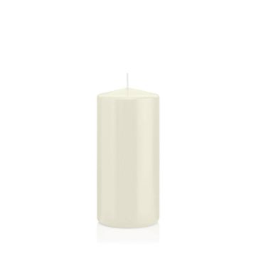 Vela votiva / vela de pilar MAEVA, marfil, 15cm, Ø7cm, 63h - Hecho en Alemania
