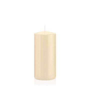 Vela votiva / vela de pilar MAEVA, crema, 15cm, Ø7cm, 63h - Hecho en Alemania