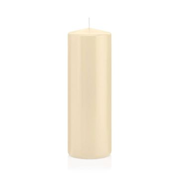 Vela votiva / vela de pilar MAEVA, crema, 20cm, Ø7cm, 103h - Hecho en Alemania