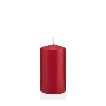 Vela votiva / vela de pilar MAEVA, rojo oscuro, 13cm, Ø7cm, 52h - Hecho en Alemania