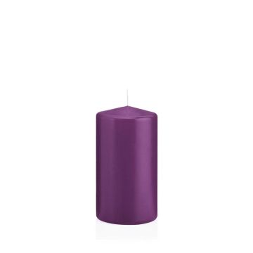 Vela votiva / vela de pilar MAEVA, violeta, 13cm, Ø7cm, 52h - Hecho en Alemania