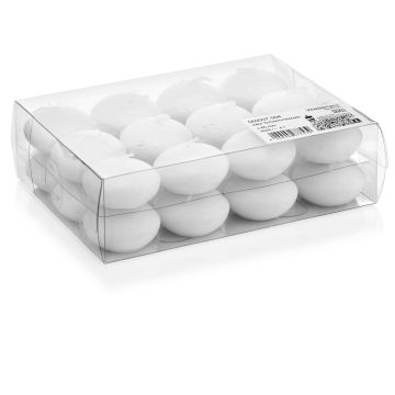 Conjunto de 24 velas flotantes / velas de té ORNELLA, blanco, 2,8cm, Ø4,5cm, 4h