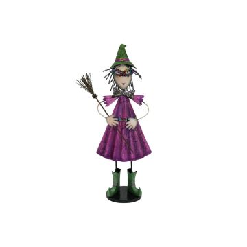 Figura decorativa de Halloween «pequeña bruja MYSTERY» con escoba y sombrero, 100 cm Figura decorativa de Halloween «pequeña bruja MYSTERY» con escoba y sombrero, 100 cm