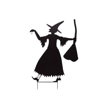 Figura decorativa de Halloween: silueta de bruja SPOOKY WITCH, metal, negro, 140 cm Figura decorativa de Halloween: silueta de bruja SPOOKY WITCH, metal, negro, 140 cm