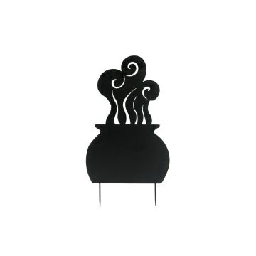 Figura decorativa de Halloween: silueta de caldero de bruja SPOOKY CAULDRON, metal, negro, 83 cm Figura decorativa de Halloween: silueta de caldero de bruja SPOOKY CAULDRON, metal, negro, 83 cm