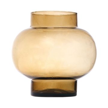 Jarrón esférico de cristal RAINIERO, reciclado, naranja-marrón-transparente, 26cm, Ø26cm Jarrón esférico de cristal RAINIERO, reciclado, naranja-marrón-transparente, 26cm, Ø26cm