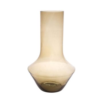 Florero ENEDINA de cristal, reciclado, naranja-marrón-transparente, 40cm, Ø26cm