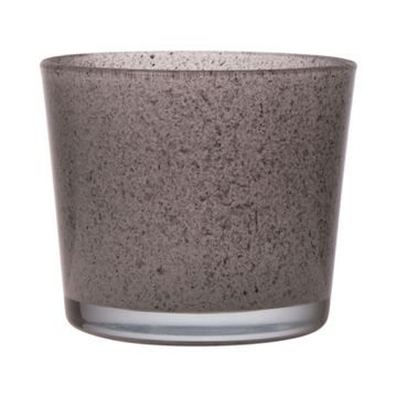 Jardinera de cristal ALENA GRANIT, gris granito, 19cm, Ø19cm