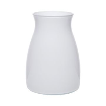 Florero de cristal MAISIE, blanco, 20cm, Ø14cm