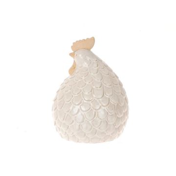 Figura decorativa de gallina de cerámica ARKAS, gris-blanco, 14,5x13,5x20cm Figura decorativa de gallina de cerámica ARKAS, gris-blanco, 14,5x13,5x20cm