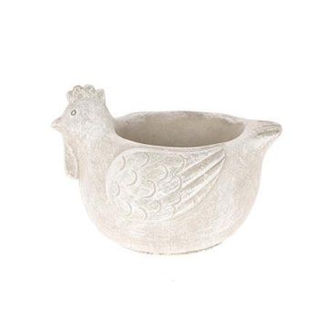 Macetero con forma de gallina VINURA, de cerámica, gris y blanco, 16,5 x 13 x 12 cm Macetero con forma de gallina VINURA, de cerámica, gris y blanco, 16,5 x 13 x 12 cm
