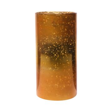 Jarrón de mesa de cristal RIGOBERTO, centro dorado, naranja-marrón-transparente, 25cm, Ø12,5cm